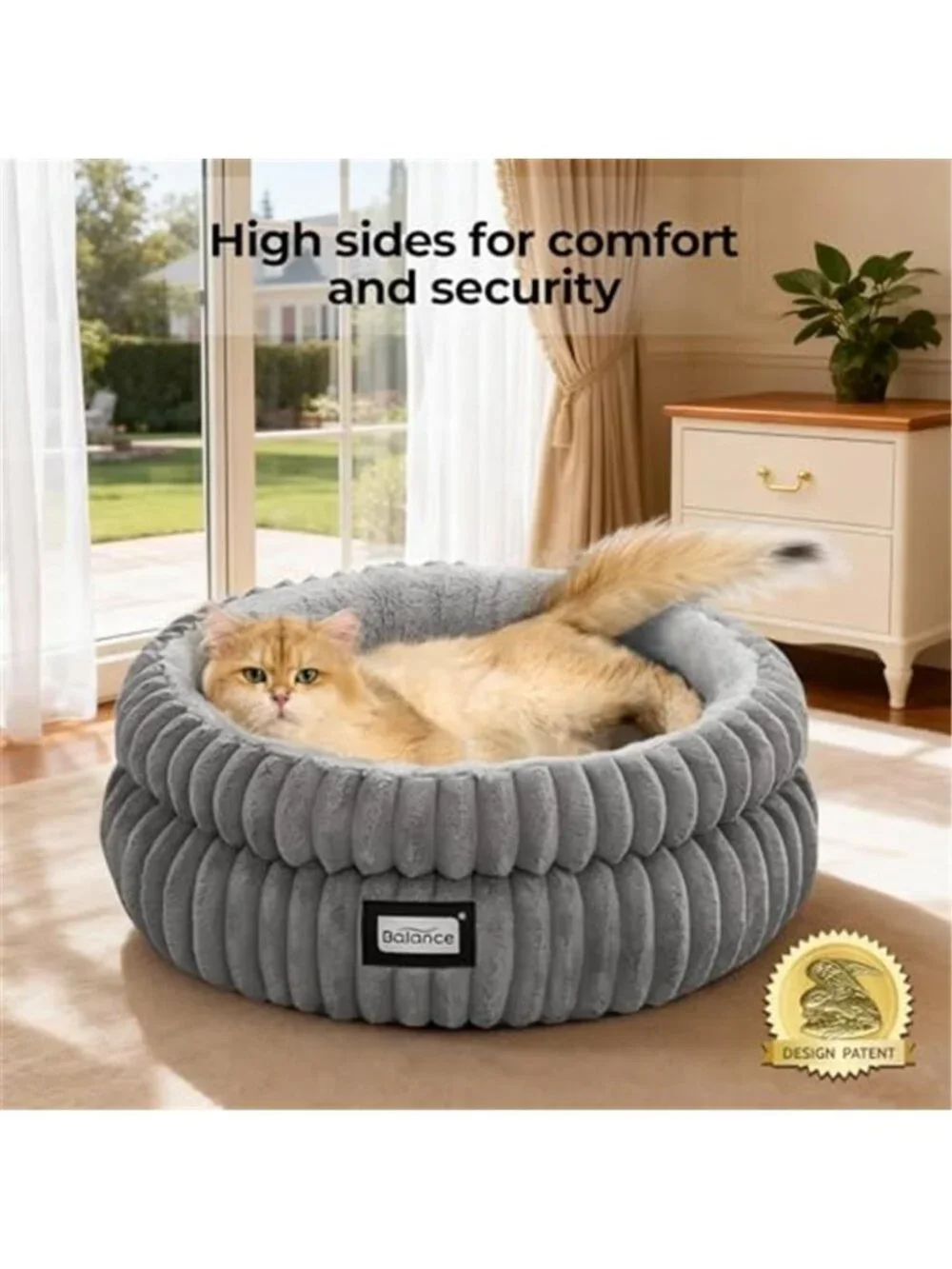 Cat Bed Kitten Bed, Washable Round Cat Beds for Indoor Cats, Super Soft